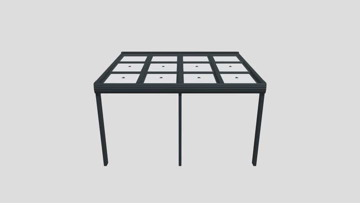 Terrace roof with glass sliding elements on top 3D Model