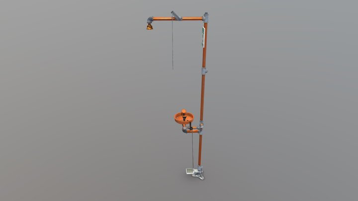 Utility Eyewash Station 3D Model