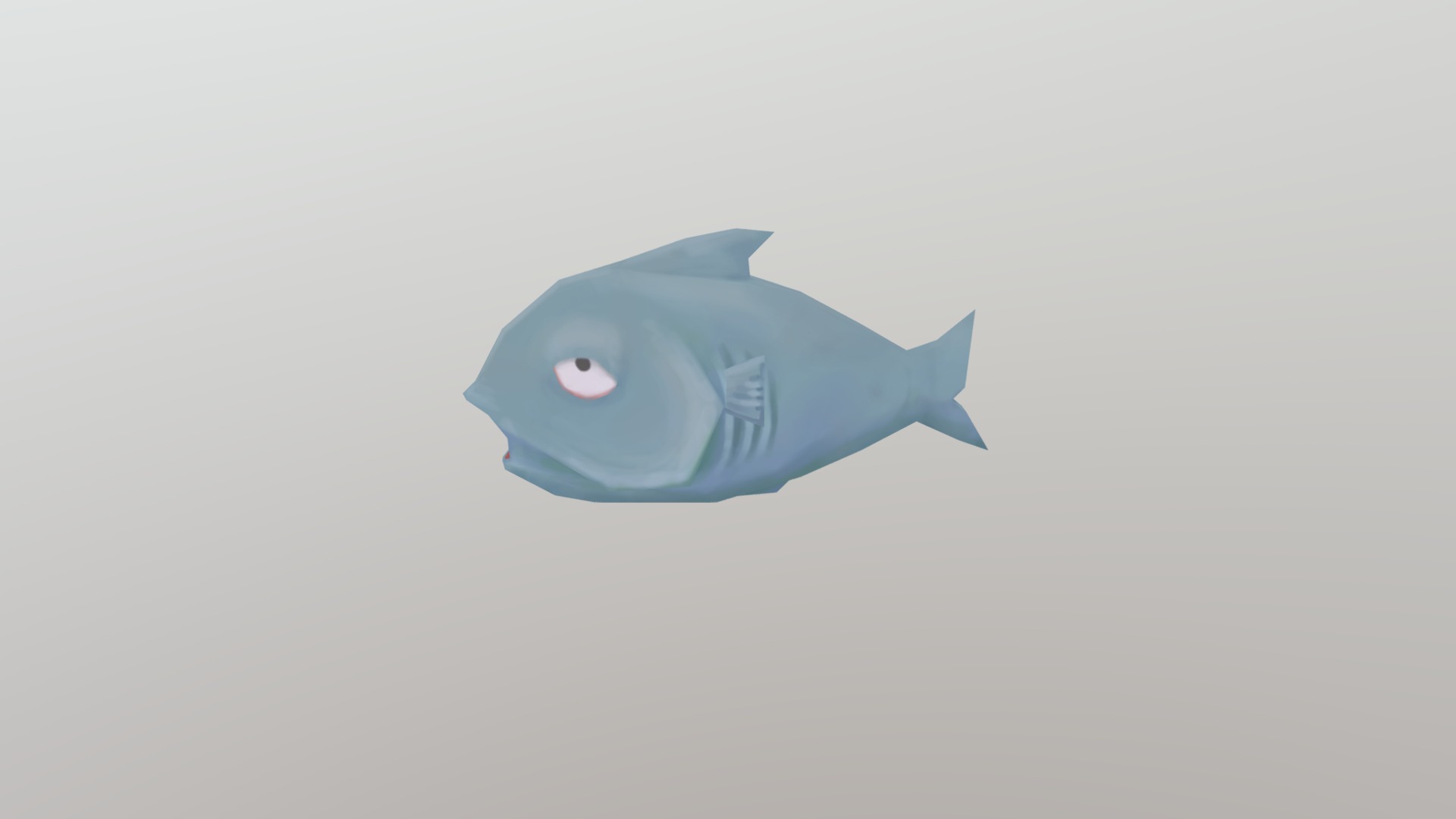 3D model dead Handpainted Fish - This is a 3D model of the dead Handpainted Fish. The 3D model is about a blue fish with a white background.