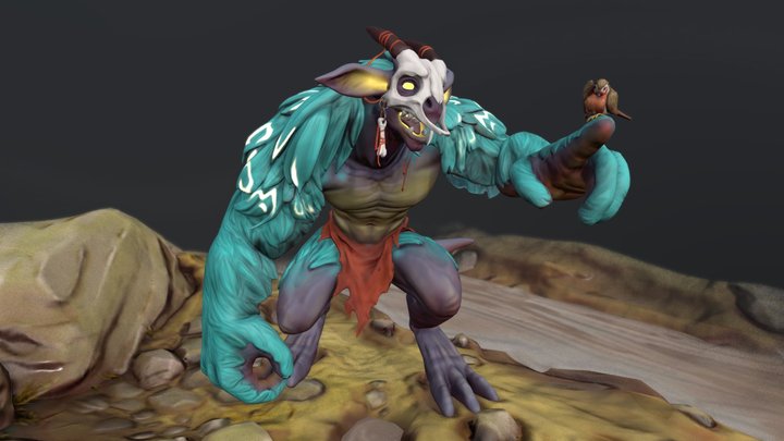 Anje, The Fluffy Mountain Troll 3D Model