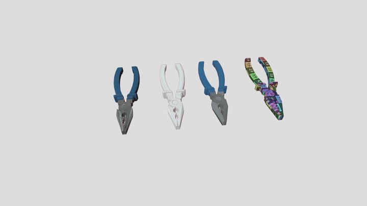 Pliers Low High Uv Bake 3D Model
