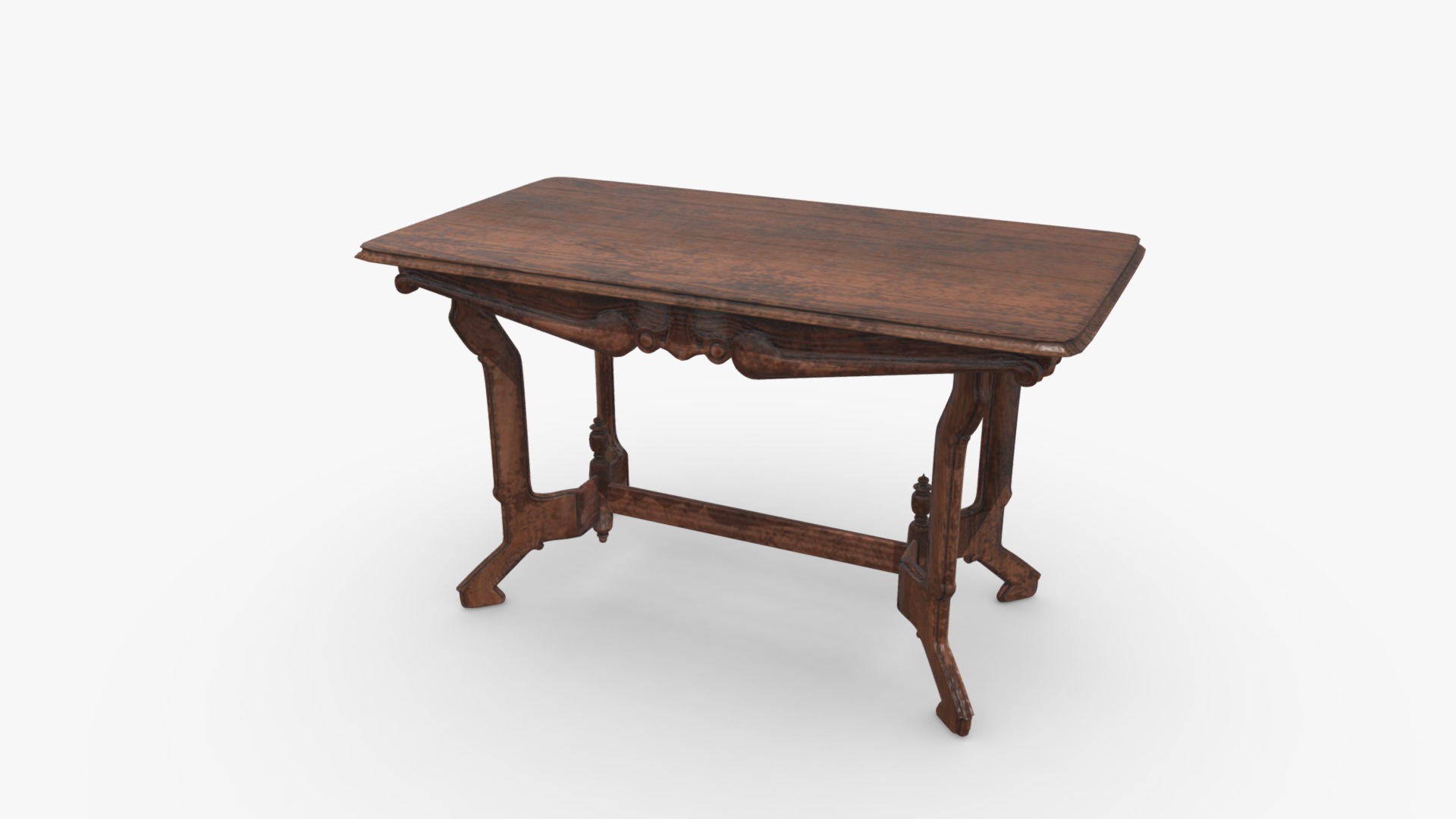 3D model Carved Victorian Style Table - This is a 3D model of the Carved Victorian Style Table. The 3D model is about a wooden table with legs.