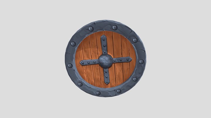 Shield. hand patting texture 3D Model