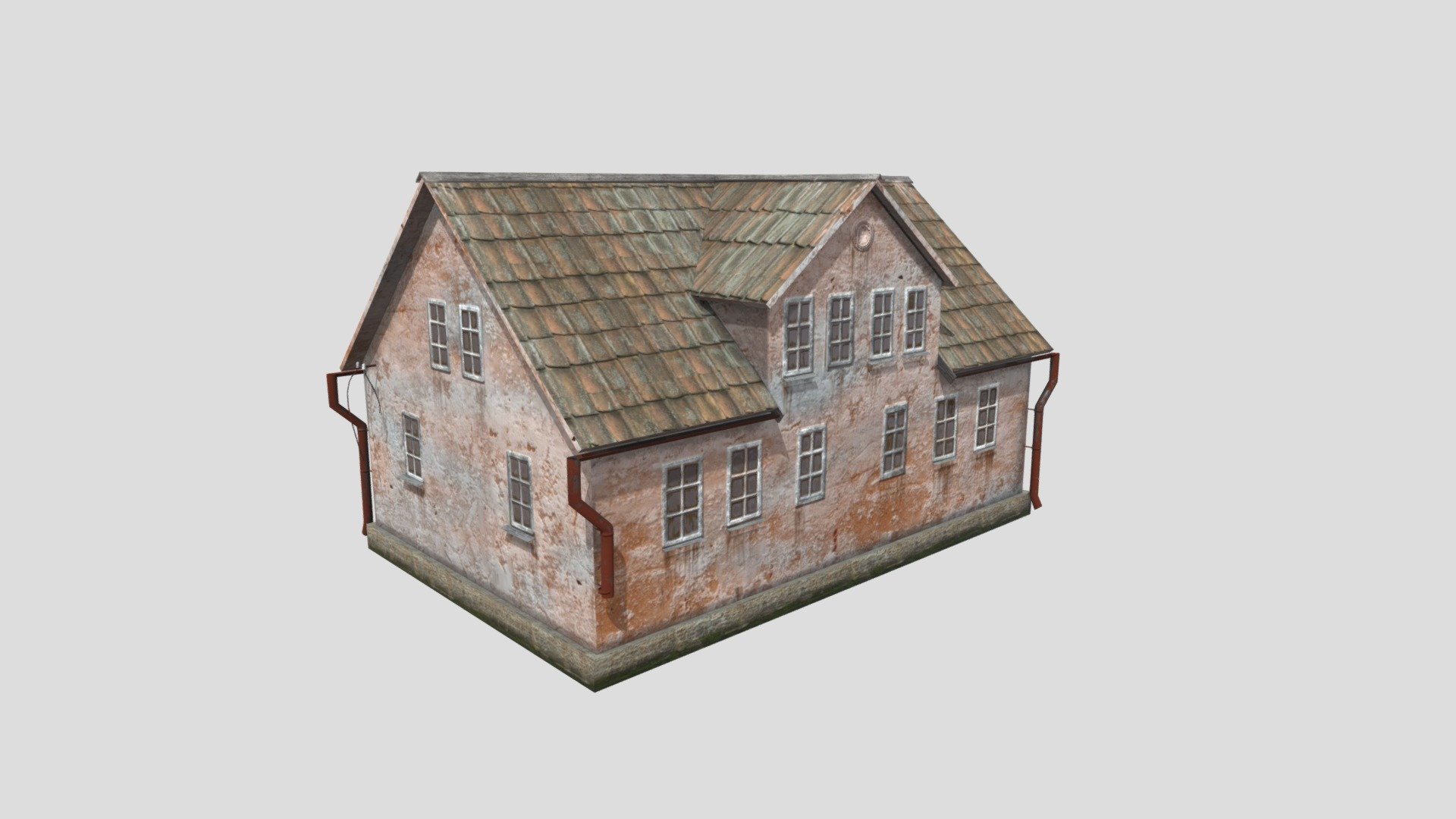 Abandoned house lowpoly model.