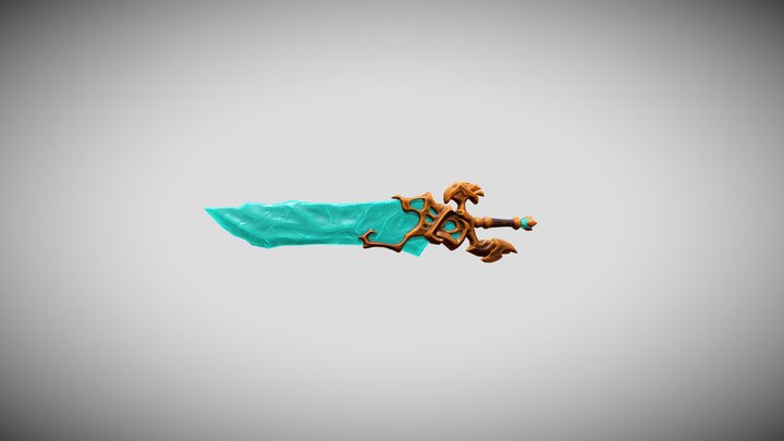 stylized low poly sword 3D Model