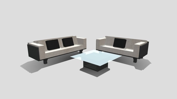 sofa - minecraft model 3D Model
