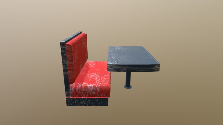 Booth and Table 3D Model