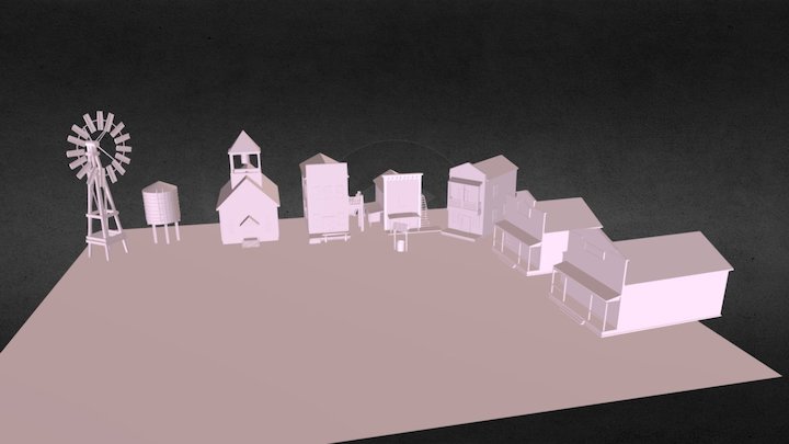 Old West Objects and Constructions 3D Model