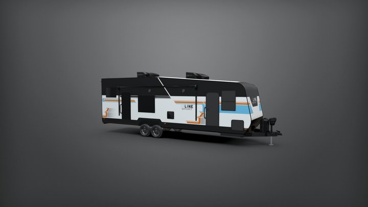 Inline Sport Travel Trailer Concept. 3D Model