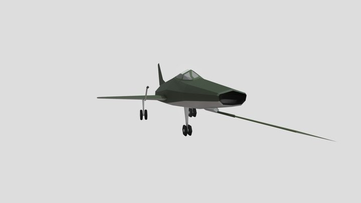 Low Poly F100 Super Sabre 3D Model