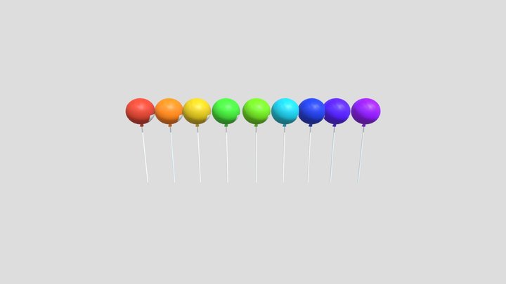 Party Balloons 3D Model