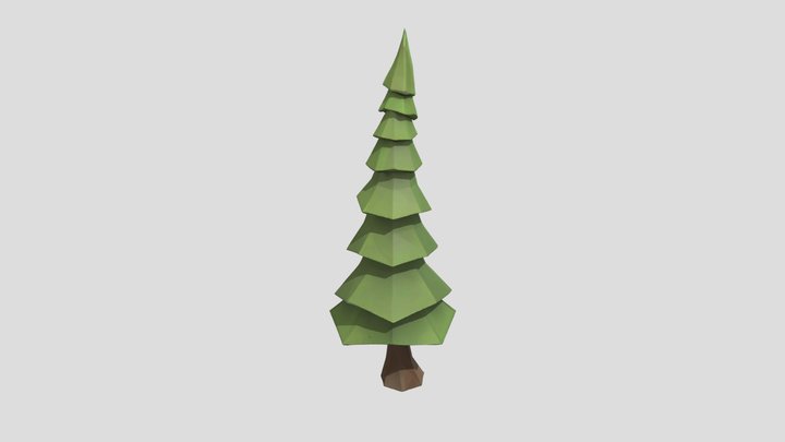 Low-poly Pine Tree 3D Model
