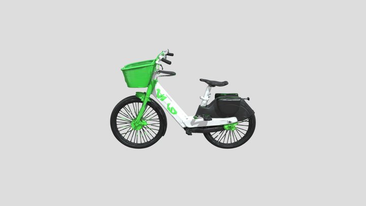 Lime Green E-Bike 3D Model