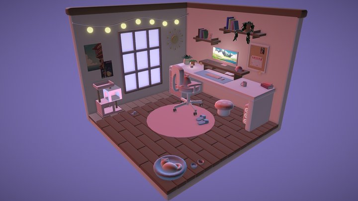 Cozy Office 3D Model