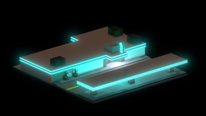 Minecraft Bus Station [Tranzit] 3D Model