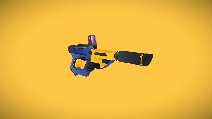 Stylized Sci-Fi Gun 3D Model
