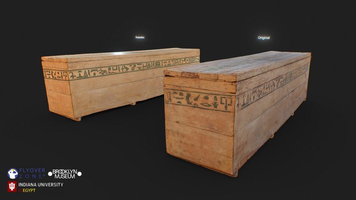 3D rendering of Coffin and Cover of Princess Mayet_3D Restored