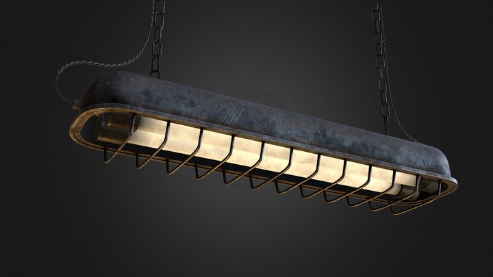 Fluorescent Lamp/Light - 4096px² 3D Model