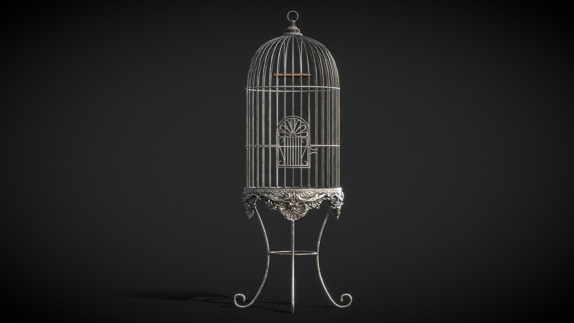 Vintage Bird Cage Low Poly Animation Buy Royalty Free 3D model by