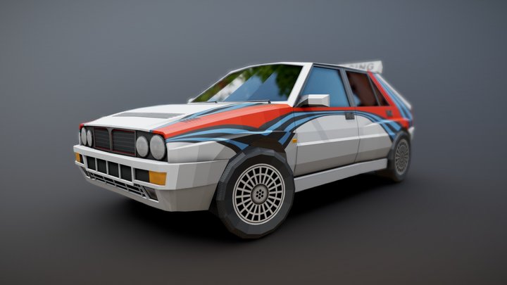 Lancia Delta Integrale Low poly 3D Model