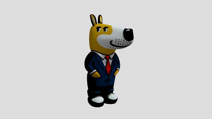 Chill doge - Doge Jones Industrial 3D Model