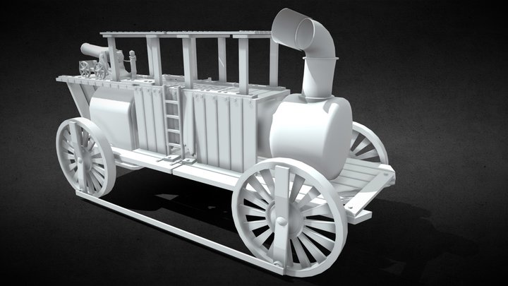 Steam Powered Wagon 3D Model