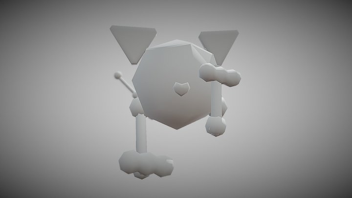 Low-Poly Cat Robot 3D Model
