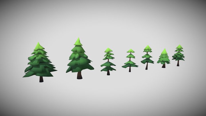 Low Poly Trees 3D Model