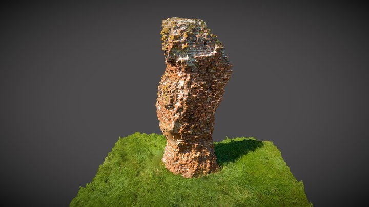 Piltene Castle tower ruins photogrmmetry 3D Model