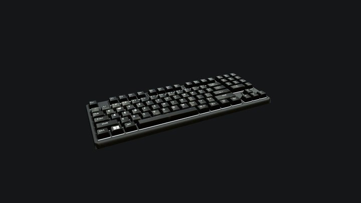 Simple Low-Poly Keyboard 3D Model