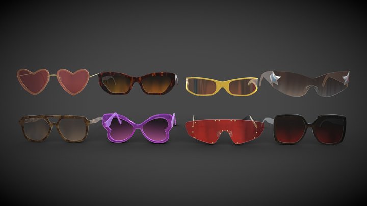 3D model Louis Vuitton Edge Sunglasses VR / AR / low-poly