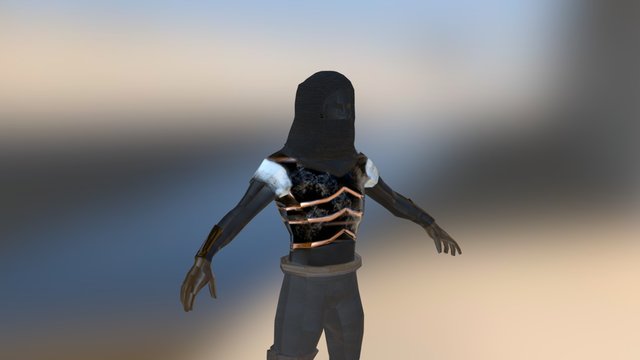 Medieval Rogue assassin T pose (Low Poly) 3D Model