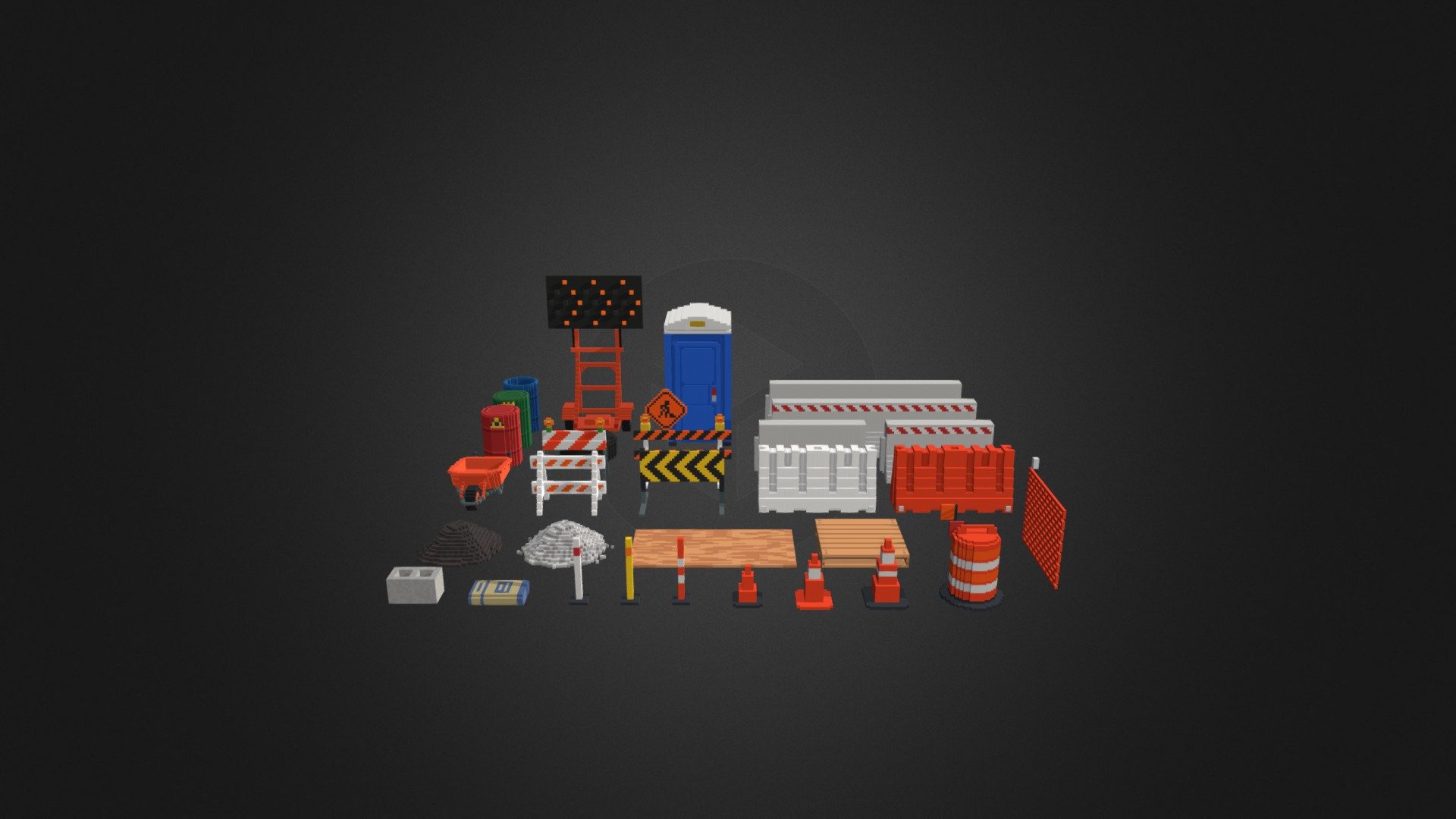 Voxel Construcion Prop Set - 3D model by Solid Beast (@SolidBeast ...