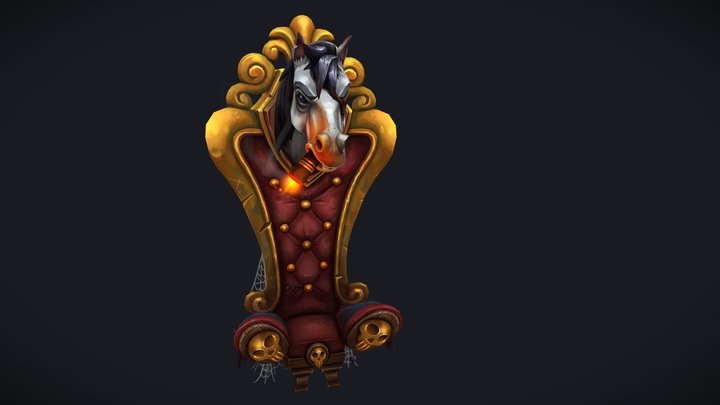 Haunted Baroque Horse Chair 3D Model