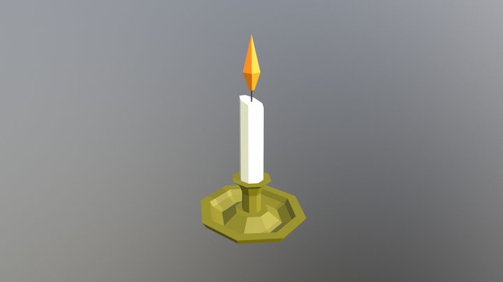 Antique Candle 3D Model