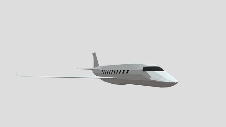 Low-Poly Gulfstream Aircraft 3D Model