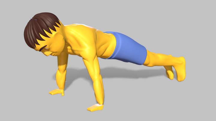 Emoji style bodybuilder 3D Model