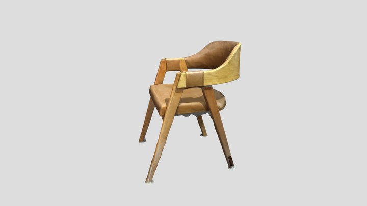 Chair Cadeira Atendimento Couro e Madeira 3D Model