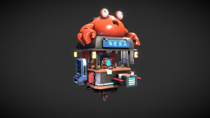Stylized Crab Shop 3D Model