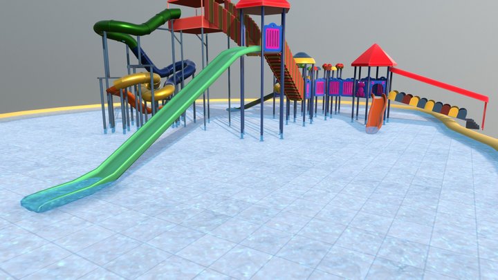 Water Slide 3D Model