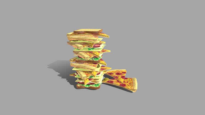 Scooby doo Inspired Sandwich 3D Model