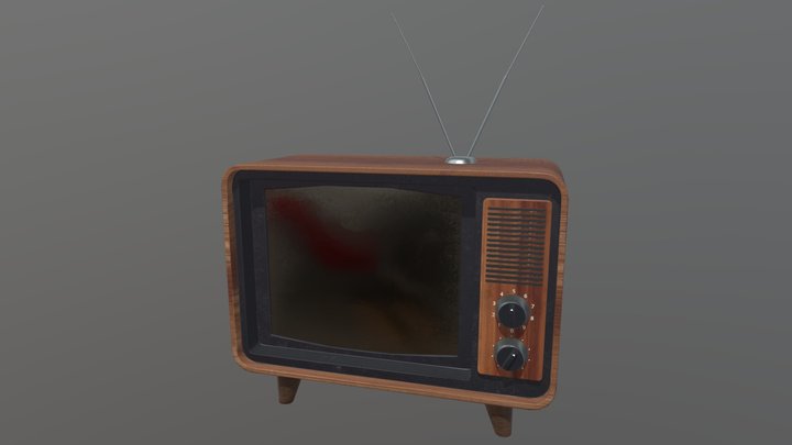 TV Retro Low Poly 3D Model