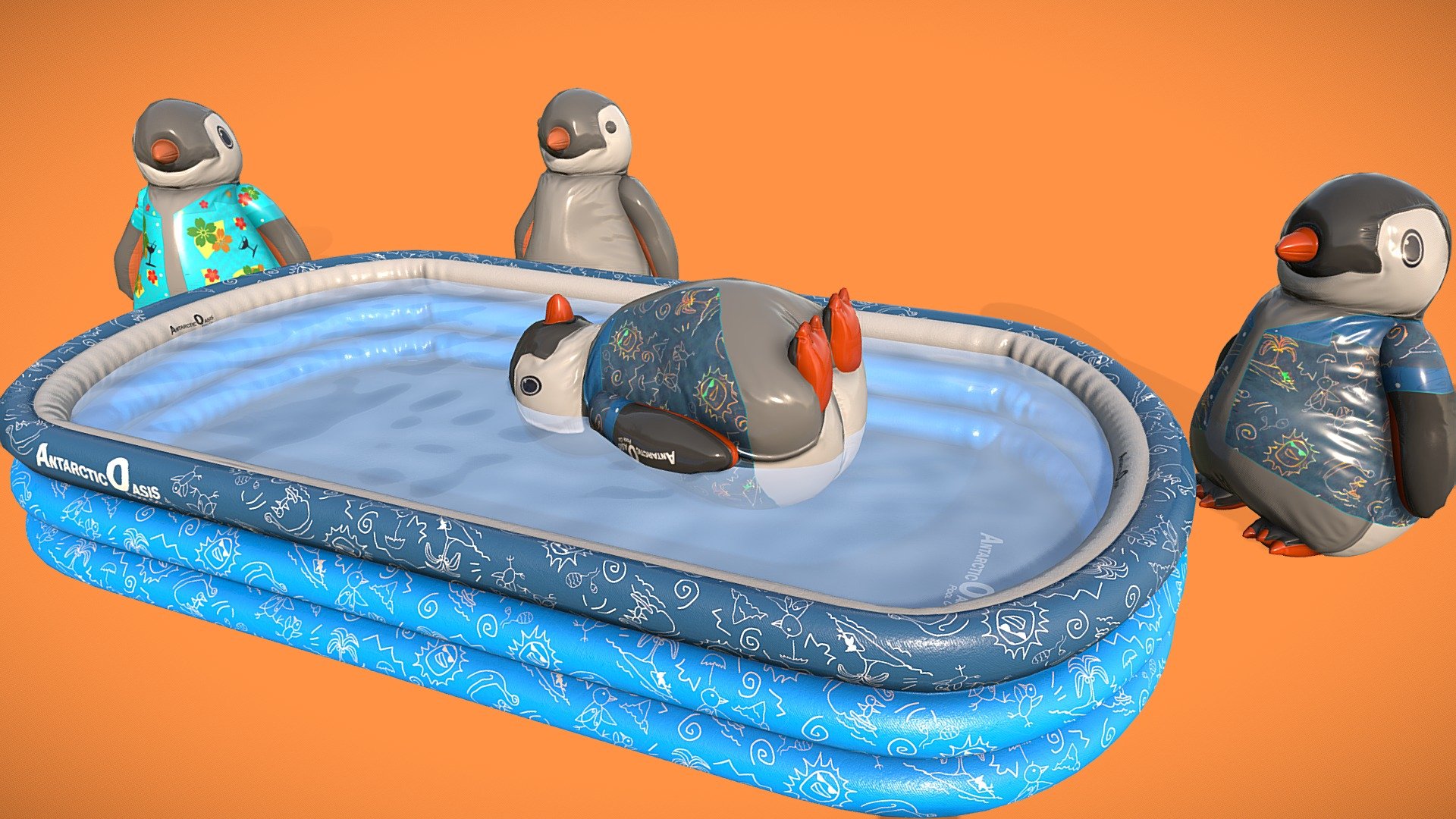 Inflatable pool deals penguin