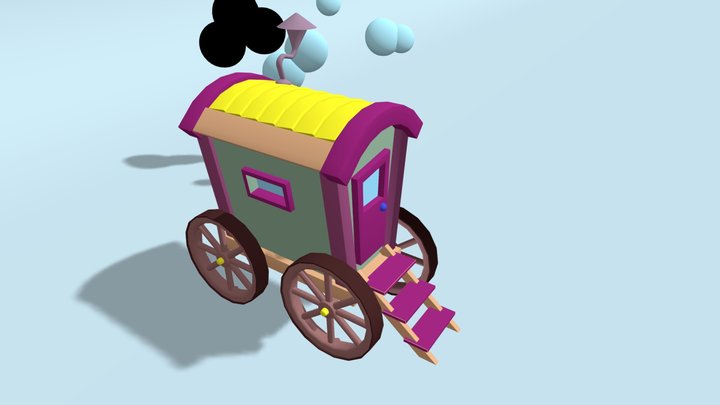 Wagon Low poly 3D Model