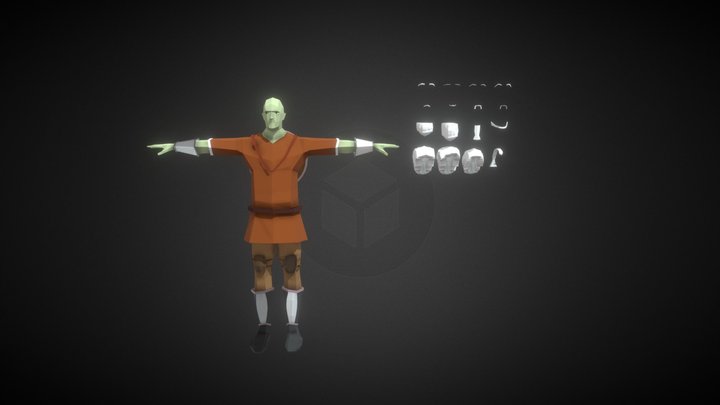 Lowpoly customizable man 3D Model