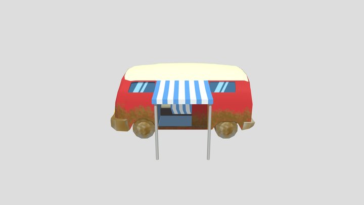 Cel shaded camper van 3D Model