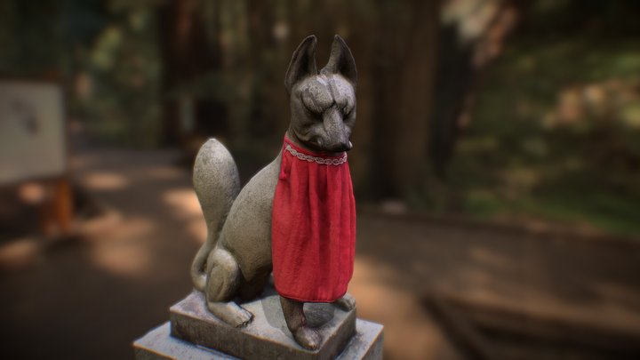 Kitsune statue in Nagoya - MTSU Animation 3D Model