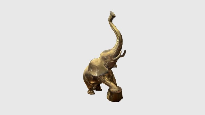 Brass elephant statue 3D Model