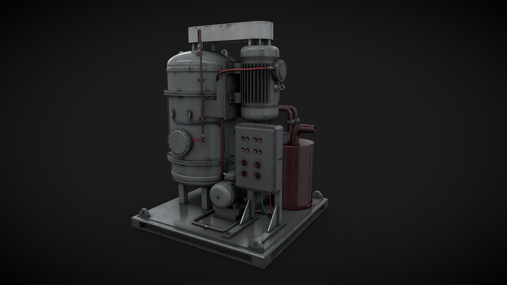 3D model Machinery device - This is a 3D model of the Machinery device. The 3D model is about a machine on the white cover.