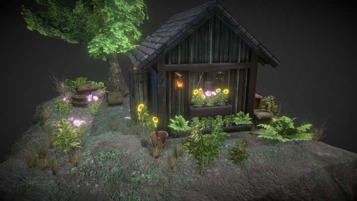 Garden Shack Scene 3D Model